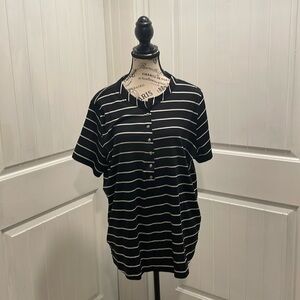 Calvin Klein Black and White Striped 1X Tshirt